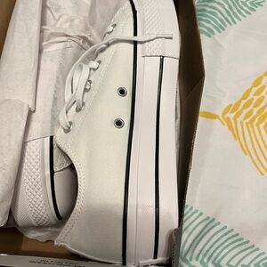 New Converse Platform White Canvas Sneakers